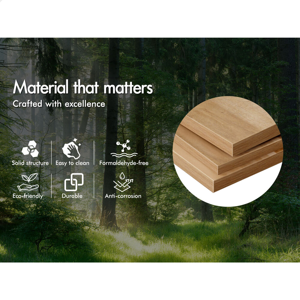 ALFORDSON Wooden Bed Frame Queen Size Rattan Bed Base with Storage Drawers Oak