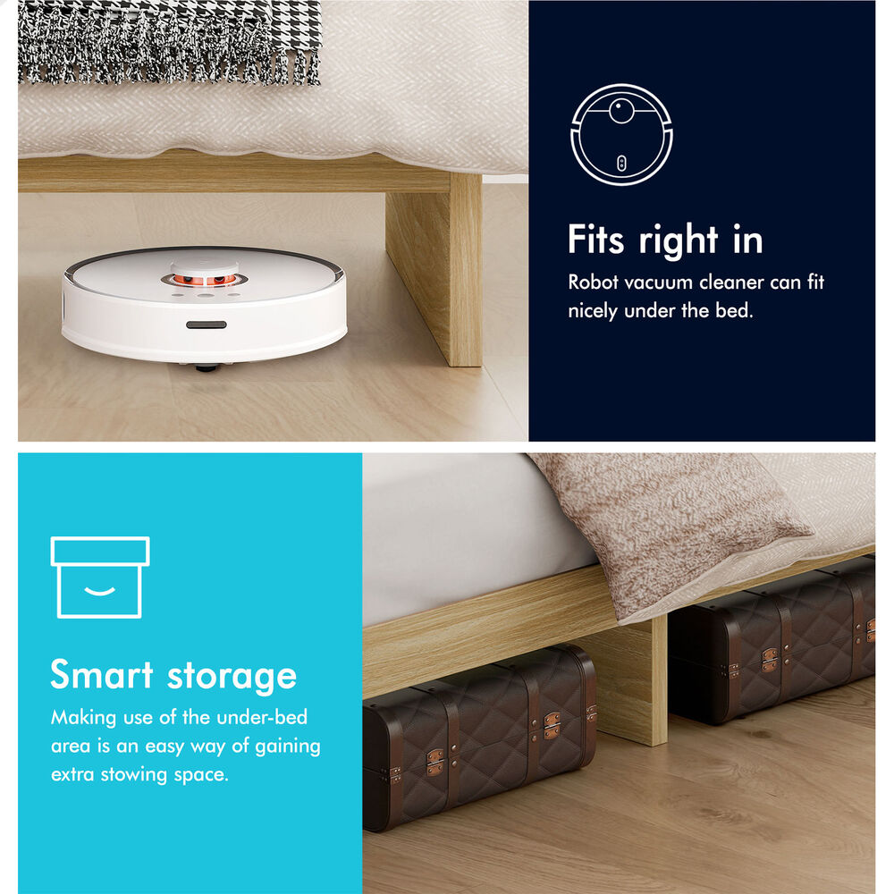ALFORDSON Wooden Bed Frame King Size with Charging Station & 2 Storage Drawers
