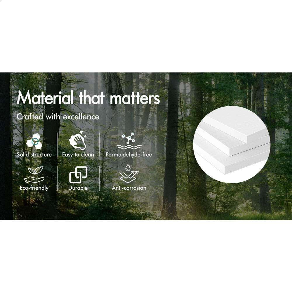 ALFORDSON Wooden Bed Frame King Size with Charging Station & 2 Drawers White