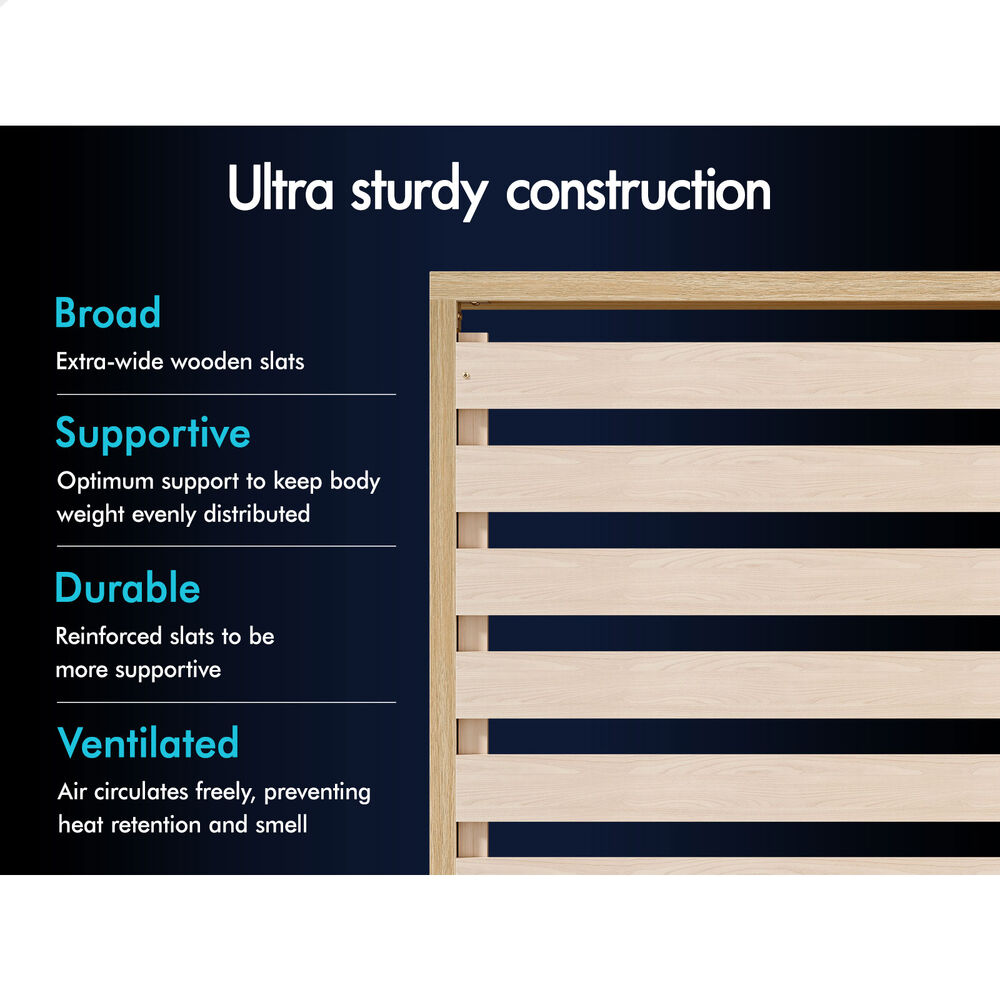 ALFORDSON Wooden Bed Frame Single Size with Charging Station & 2 Storage Drawers