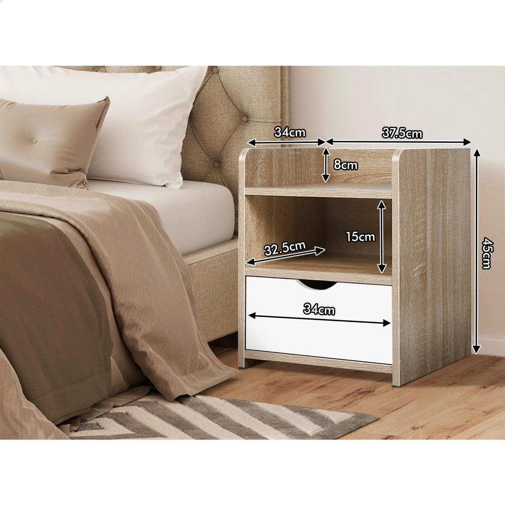 ALFORDSON Bedside Table Nightstand Storage 1 Drawer Oak