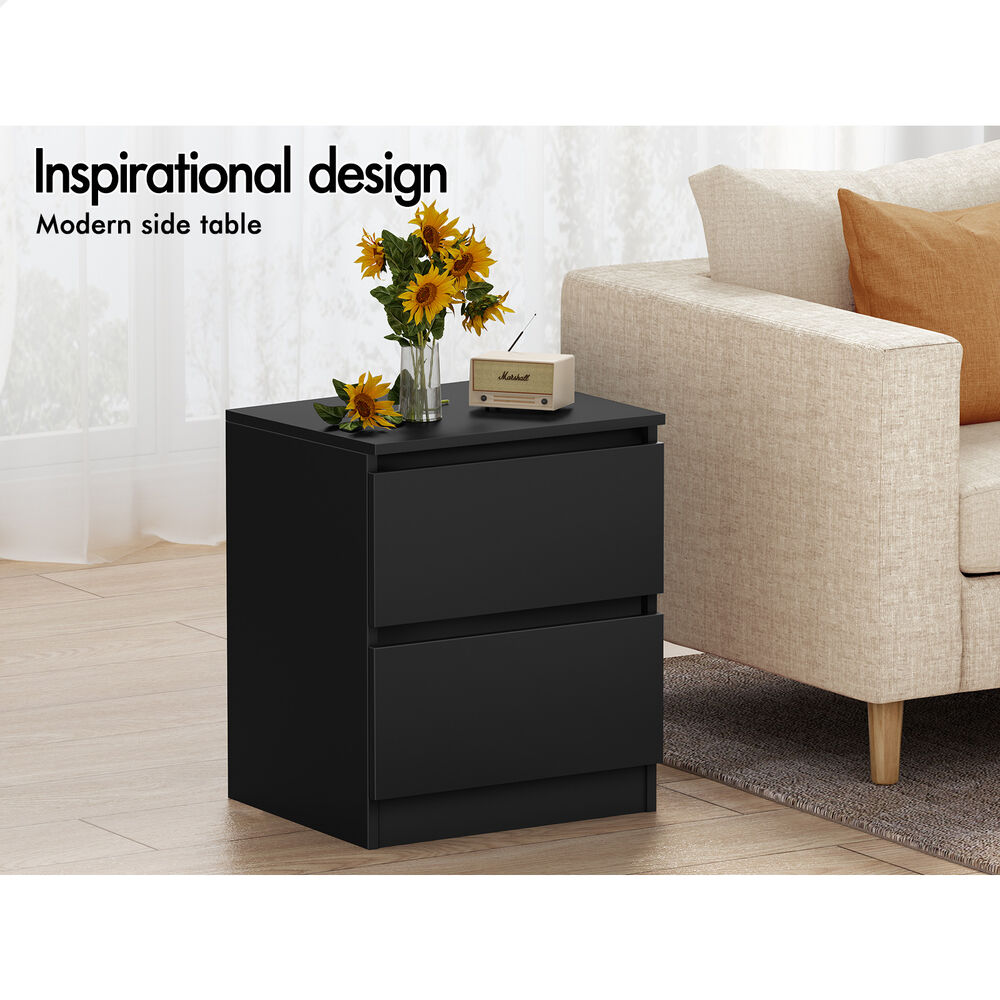 ALFORDSON Bedside Table Nightstand Storage Cabinet Side End Table Black