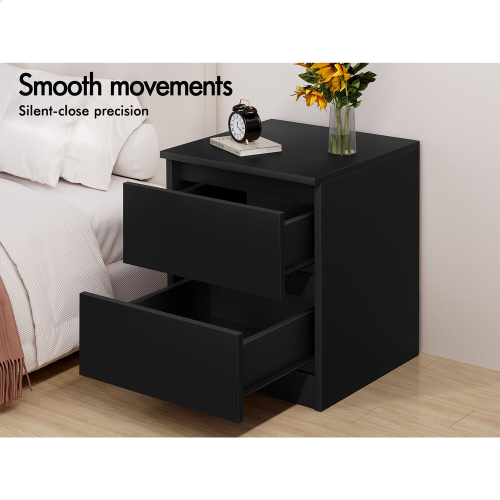 ALFORDSON Bedside Table Nightstand Storage Cabinet Side End Table Black