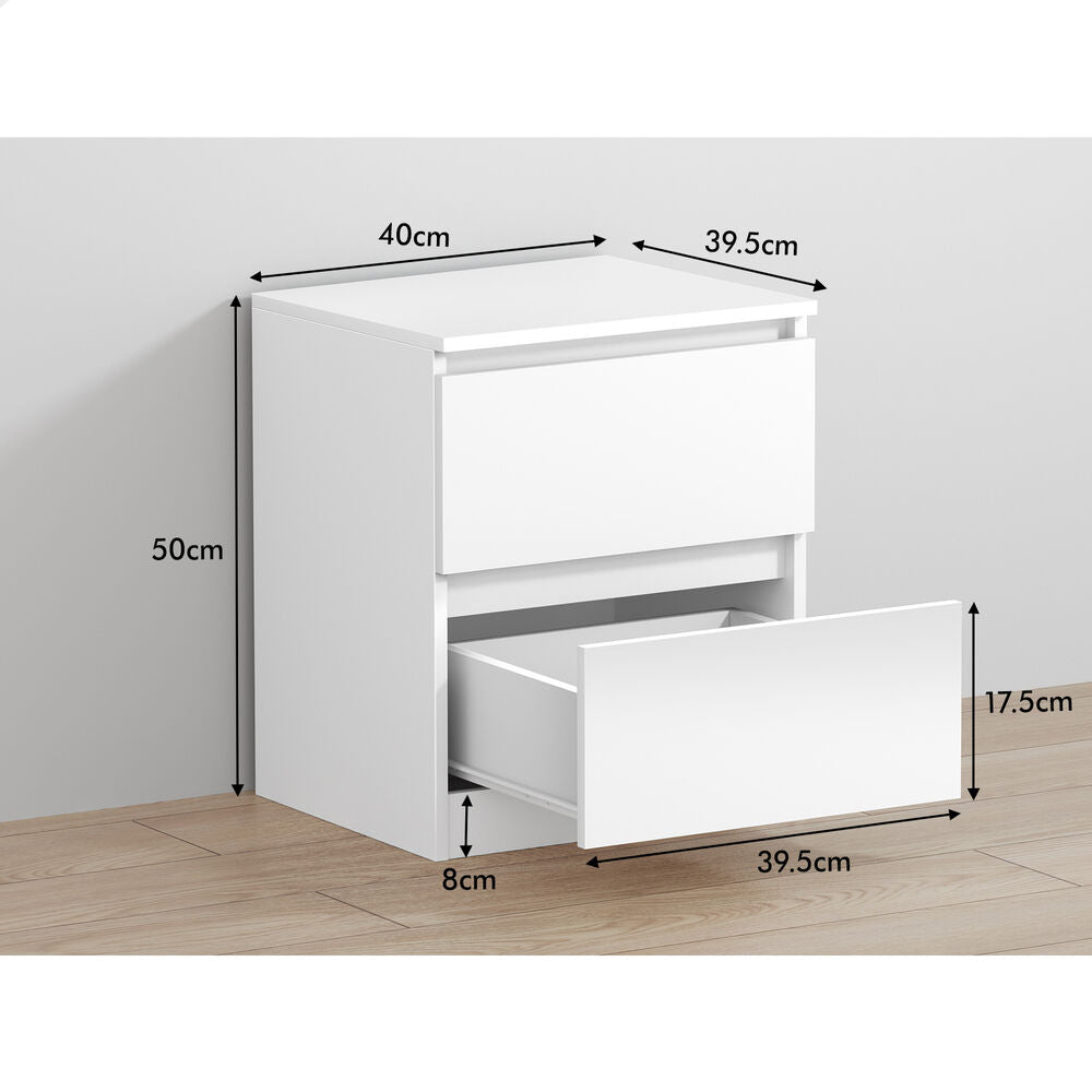 ALFORDSON Bedside Table Nightstand Storage Cabinet Side End Table White