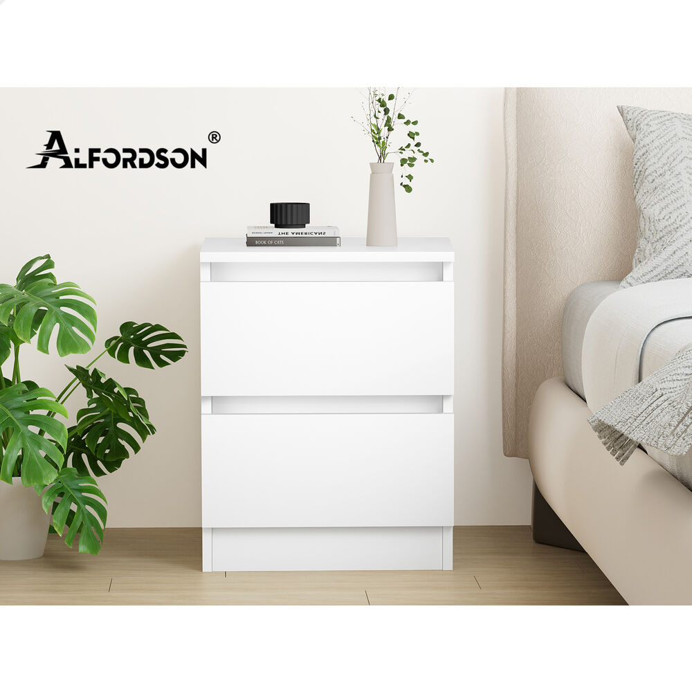 ALFORDSON Bedside Table Nightstand Storage Cabinet Side End Table White