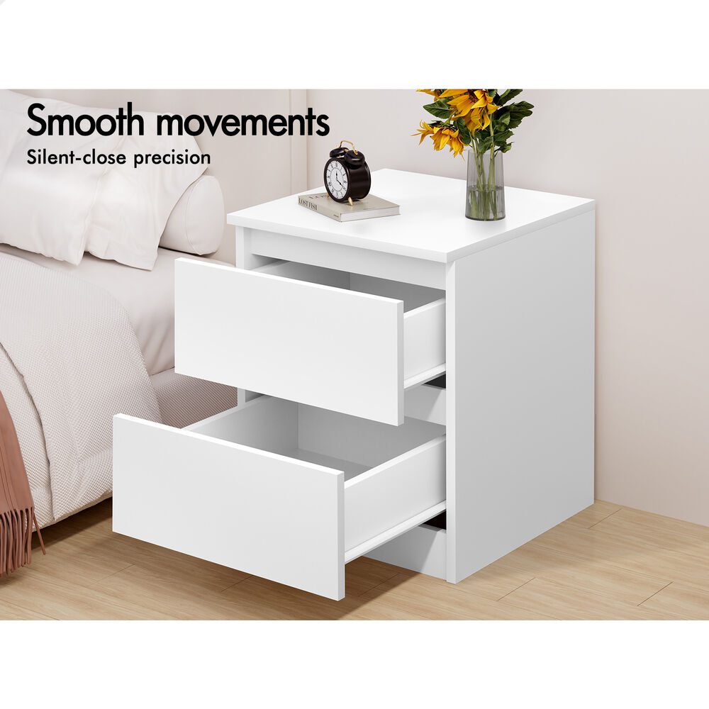 ALFORDSON Bedside Table Nightstand Storage Cabinet Side End Table White