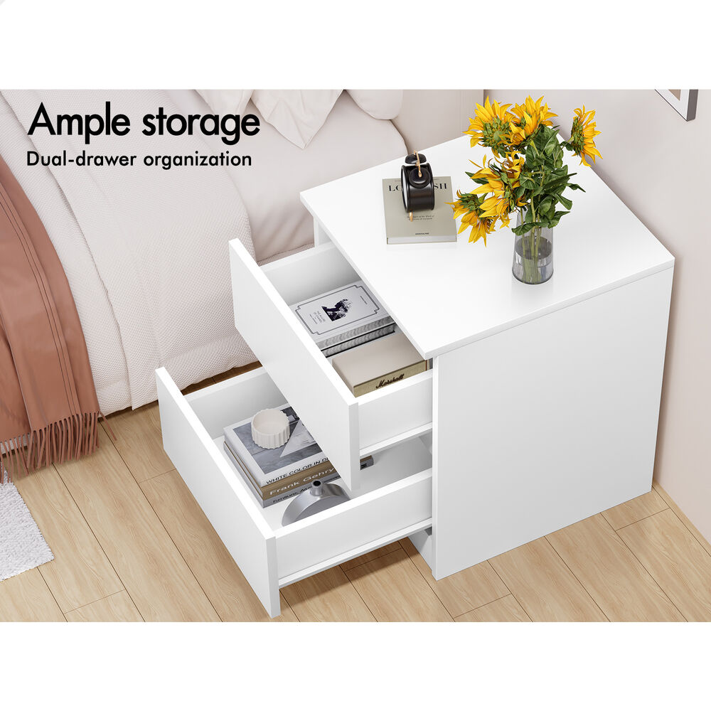 ALFORDSON Bedside Table Nightstand Storage Cabinet Side End Table White