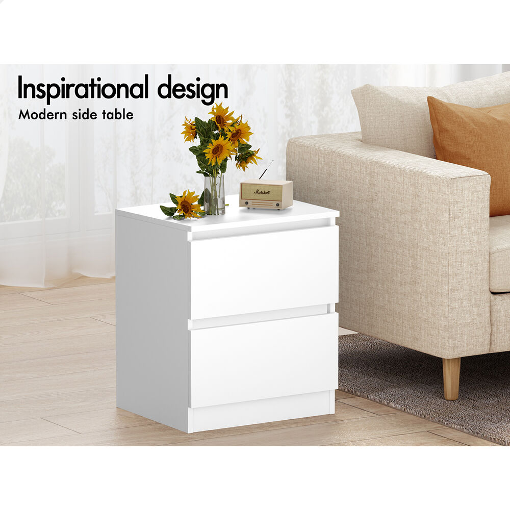 ALFORDSON Bedside Table Nightstand Storage Cabinet Side End Table White
