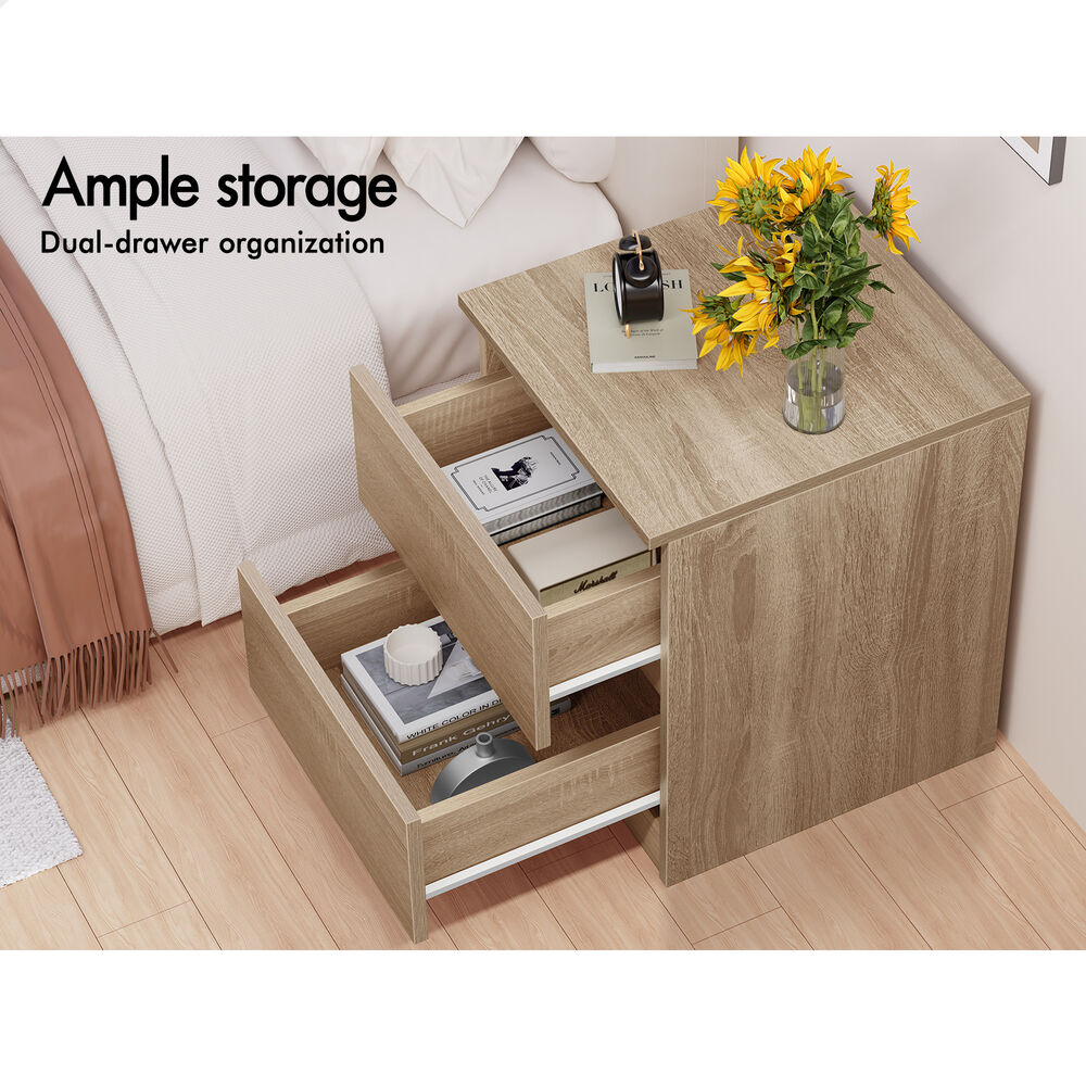 ALFORDSON Bedside Table Nightstand Storage Cabinet Side End Table Wood