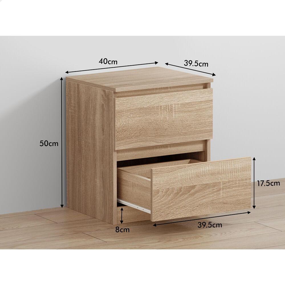 ALFORDSON Bedside Table Nightstand Storage Cabinet Side End Table Wood