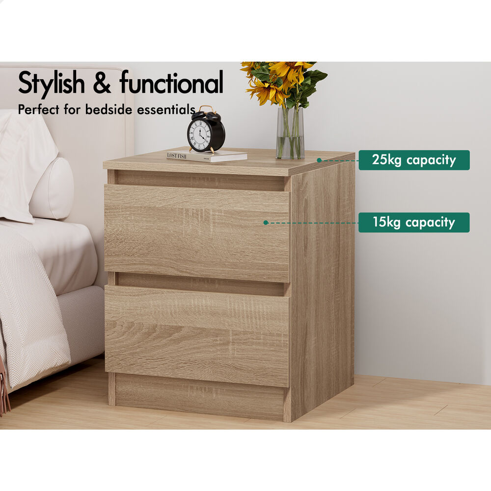 ALFORDSON Bedside Table Nightstand Storage Cabinet Side End Table Wood