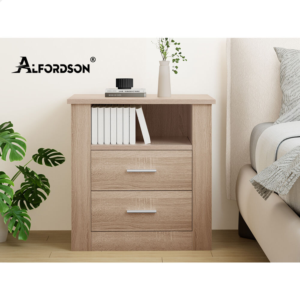 ALFORDSON Bedside Table Nightstand Storage Cabinet Side Table Classic Oak
