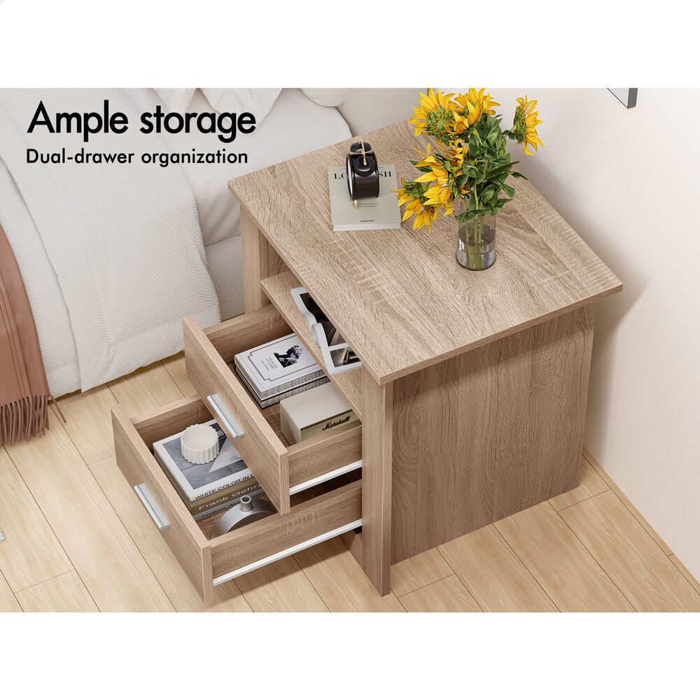 ALFORDSON Bedside Table Nightstand Storage Cabinet Side Table Classic Oak