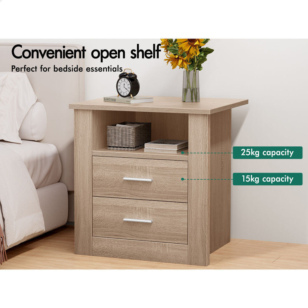 ALFORDSON Bedside Table Nightstand Storage Cabinet Side Table Classic Oak