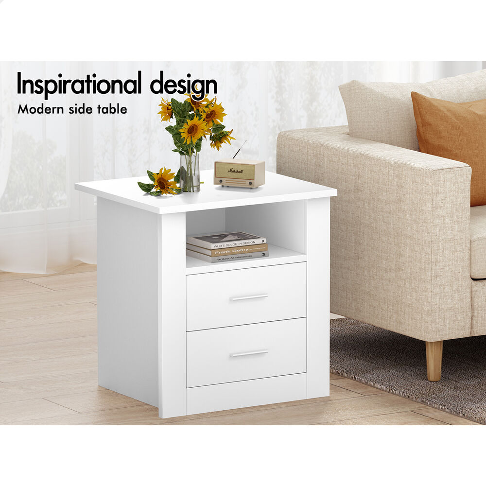 ALFORDSON Bedside Table Nightstand Storage Cabinet Side Table Classic White
