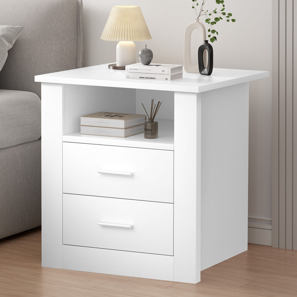 ALFORDSON Bedside Table Nightstand Storage Cabinet Side Table Classic White