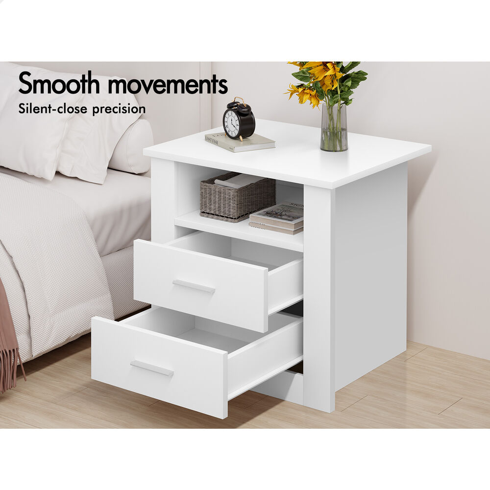 ALFORDSON Bedside Table Nightstand Storage Cabinet Side Table Classic White