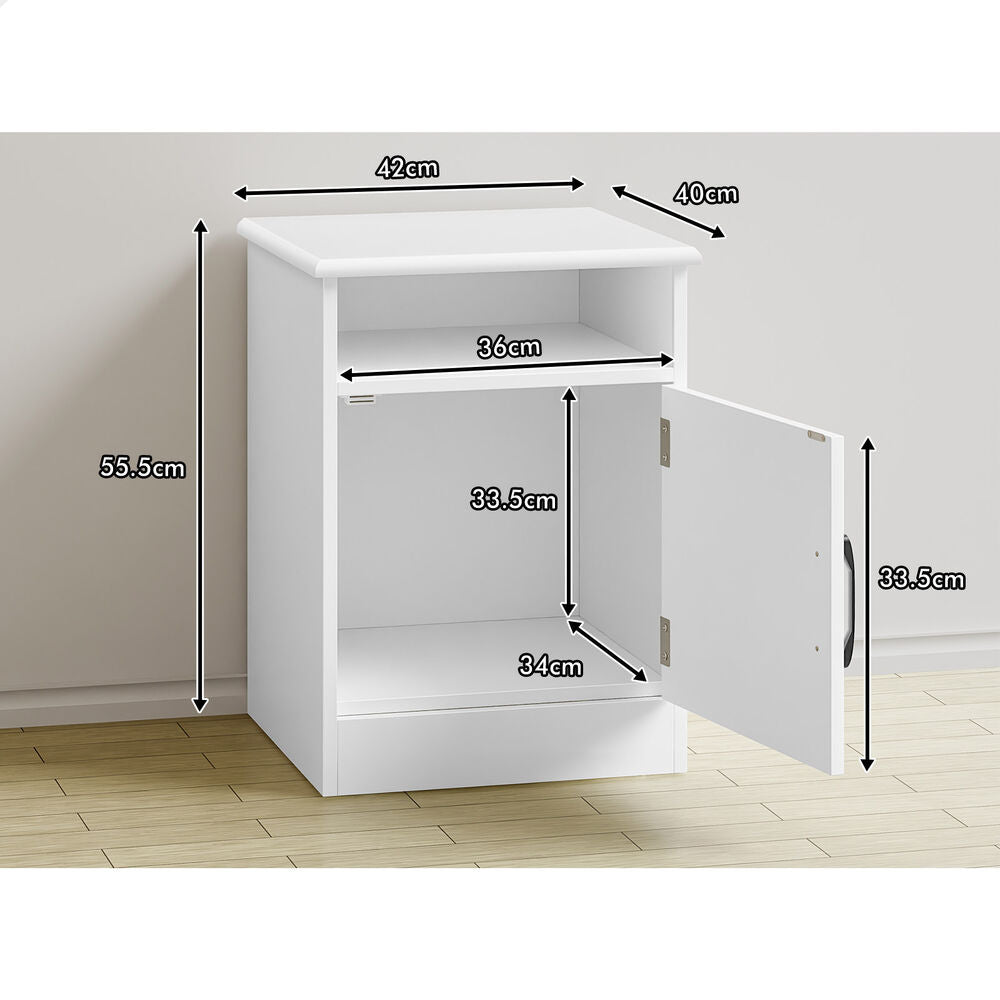 ALFORDSON 2x Bedside Table Storage Cabinet Side End Nightstand White