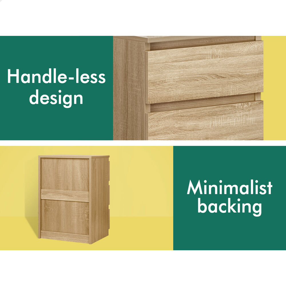 ALFORDSON Bedside Table Nightstand 3 Drawers Side End Table Wood