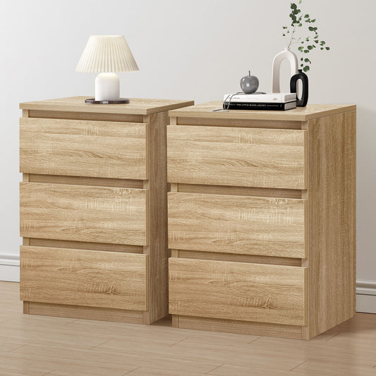 ALFORDSON 2x Bedside Table Nightstand 3 Drawers Side End Table Wood