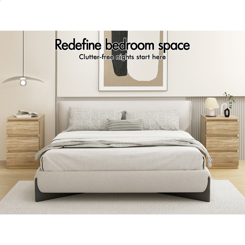 ALFORDSON 2x Bedside Table Nightstand 3 Drawers Side End Table Wood