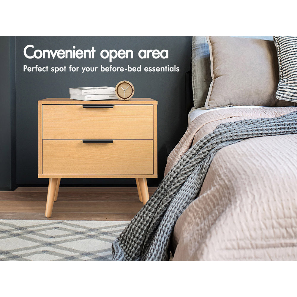 ALFORDSON Bedside Table Nightstand Side Storage Cabinet Wood Scandinavian