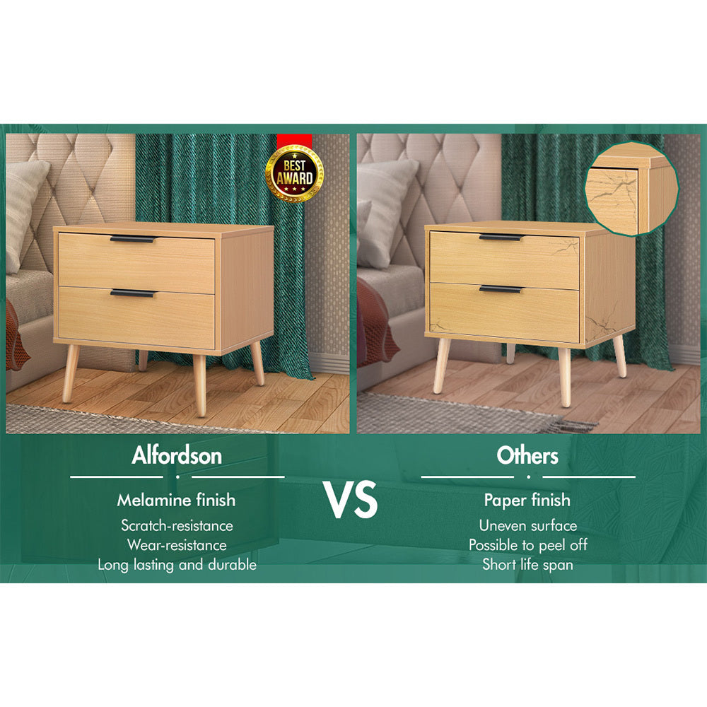 ALFORDSON Bedside Table Nightstand Side Storage Cabinet Wood Scandinavian