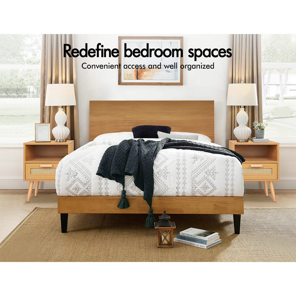 ALFORDSON Bedside Table Nightstand Side Storage Cabinet Scandinavian Rattan