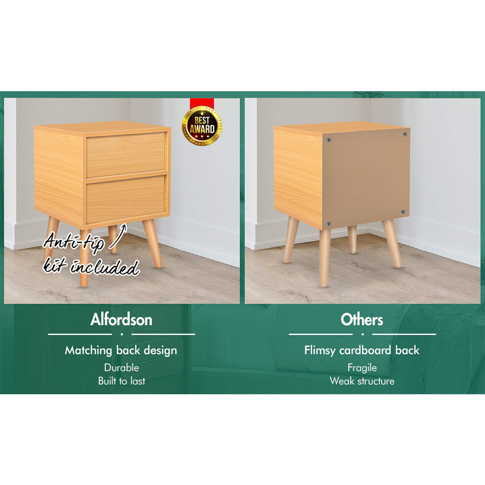 ALFORDSON Bedside Table Nightstand Side Storage Cabinet Scandinavian Rattan