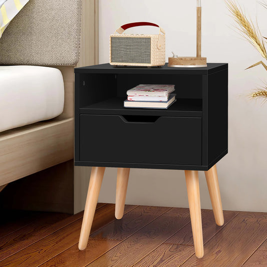 ALFORDSON Bedside Table Nightstand Storage Cabinet Scandinavian Black