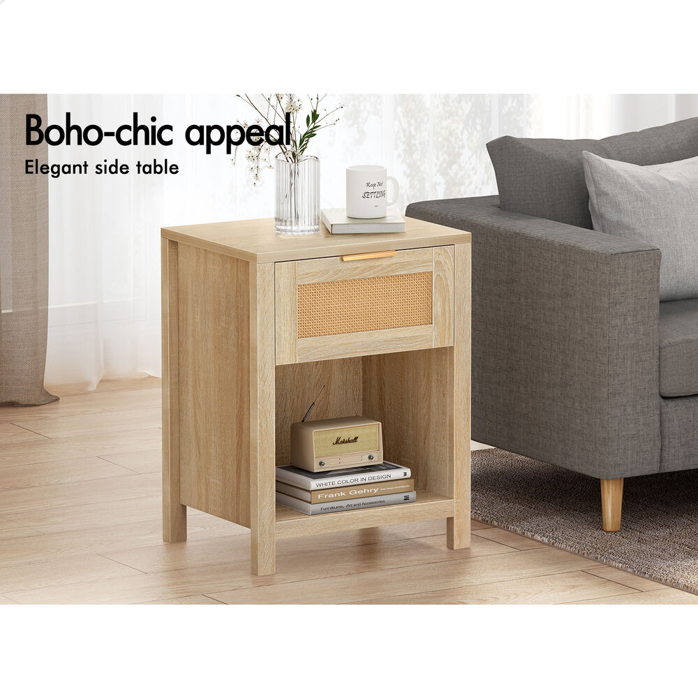 ALFORDSON Bedside Table Nightstand Side End 1 Drawer Storage Shelf Wood
