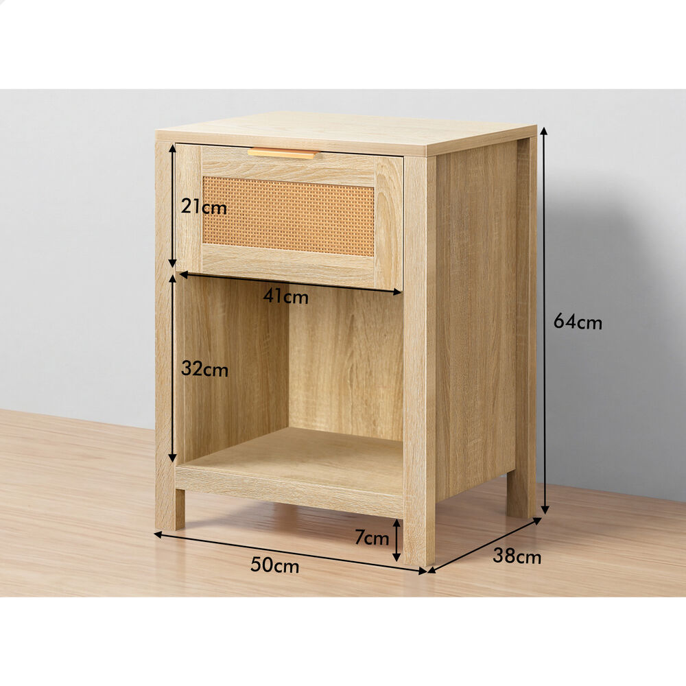 ALFORDSON Bedside Table Nightstand Side End 1 Drawer Storage Shelf Wood