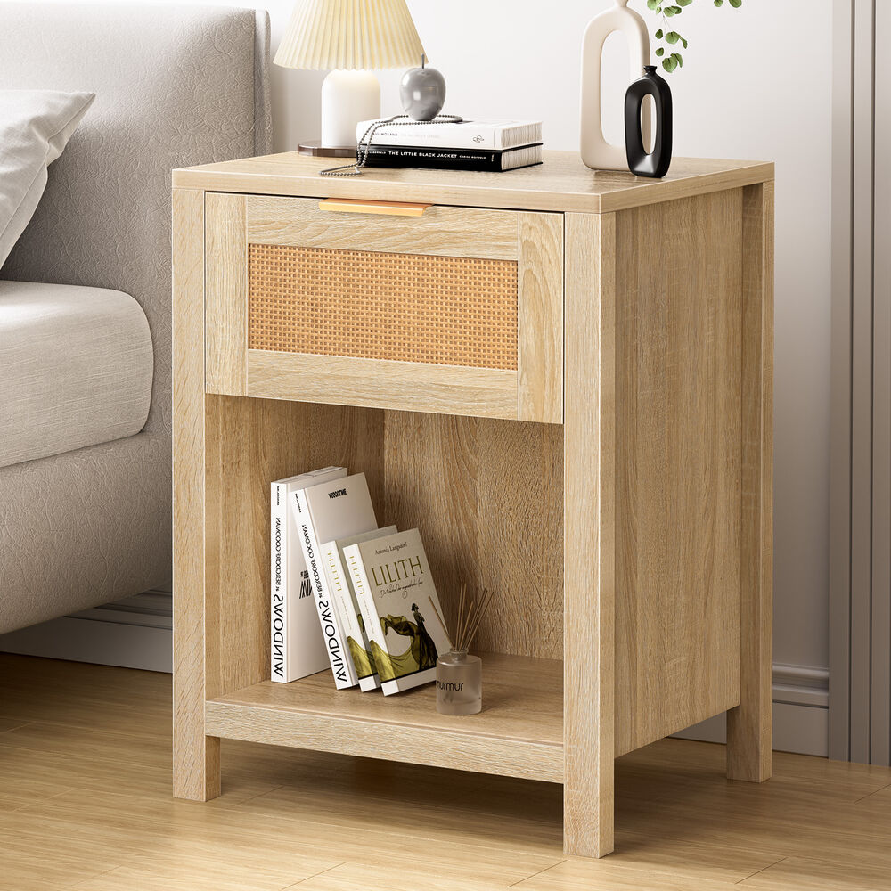 ALFORDSON Bedside Table Nightstand Side End 1 Drawer Storage Shelf Wood