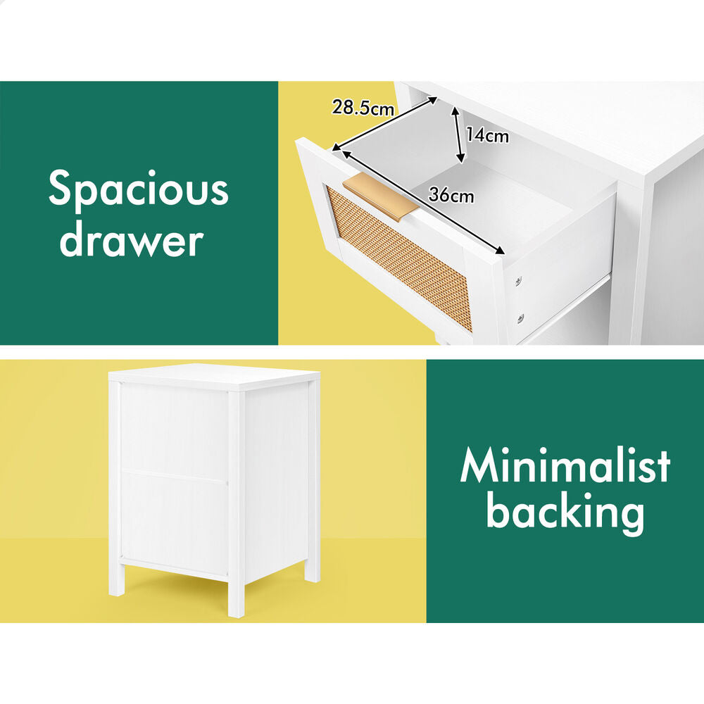 ALFORDSON Bedside Table Nightstand Side End 1 Drawer Storage Shelf White