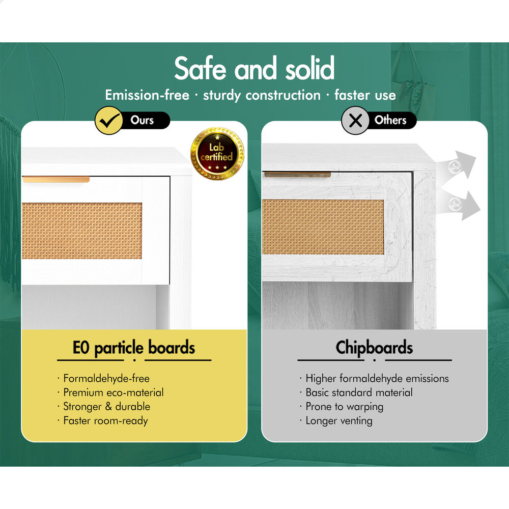 ALFORDSON Bedside Table Nightstand Side End 1 Drawer Storage Shelf White