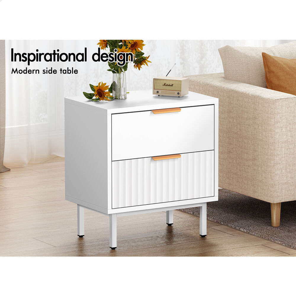 ALFORDSON Bedside Table Nightstand 2 Drawers Side Storage Cabinet White