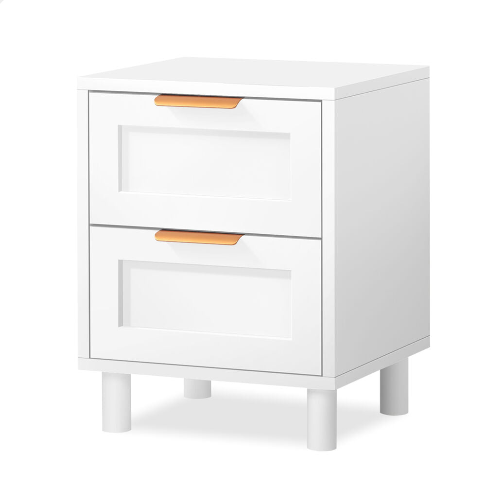 ALFORDSON Bedside Table Side Storage Nightstand 2 Drawers Cabinet White