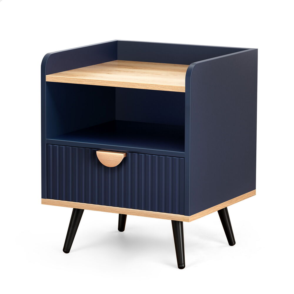 ALFORDSON 2× Bedside Table 1 Drawer Nightstand Side Storage Shelf Blue