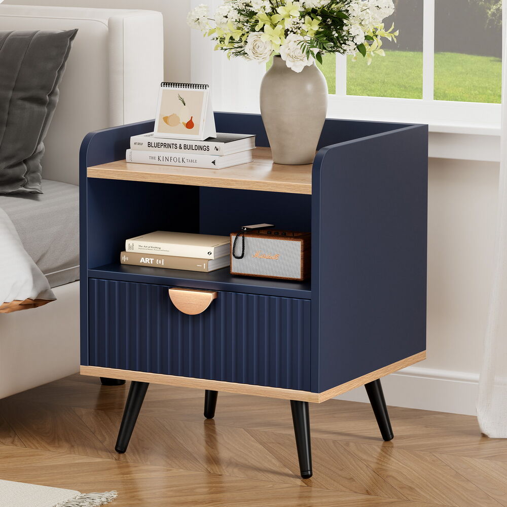 ALFORDSON Bedside Table 1 Drawer Nightstand Side Storage Shelf Blue