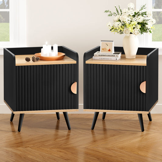 ALFORDSON 2x Bedside Table Cabinet Nightstand Side Storage Black