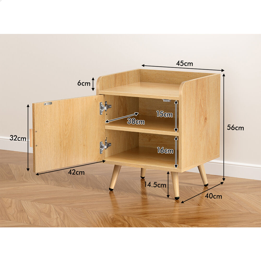 ALFORDSON Bedside Table Cabinet Nightstand Side Storage Wood