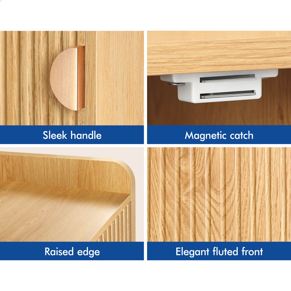 ALFORDSON 2x Bedside Table Cabinet Nightstand Side Storage Wood