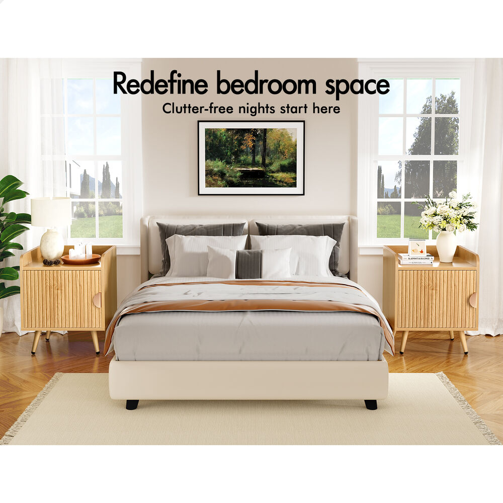 ALFORDSON 2x Bedside Table Cabinet Nightstand Side Storage Wood