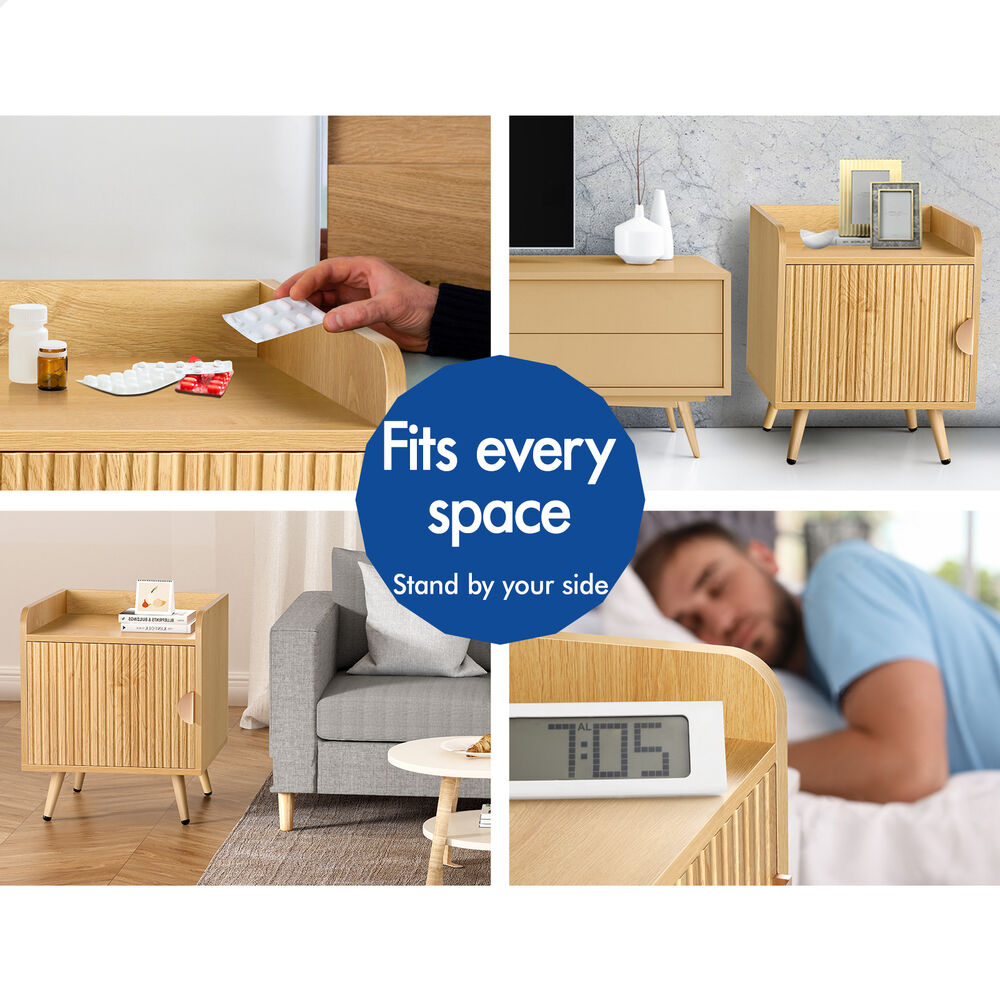 ALFORDSON 2x Bedside Table Cabinet Nightstand Side Storage Wood