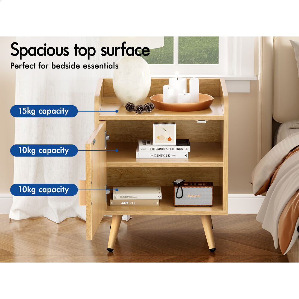 ALFORDSON 2x Bedside Table Cabinet Nightstand Side Storage Wood