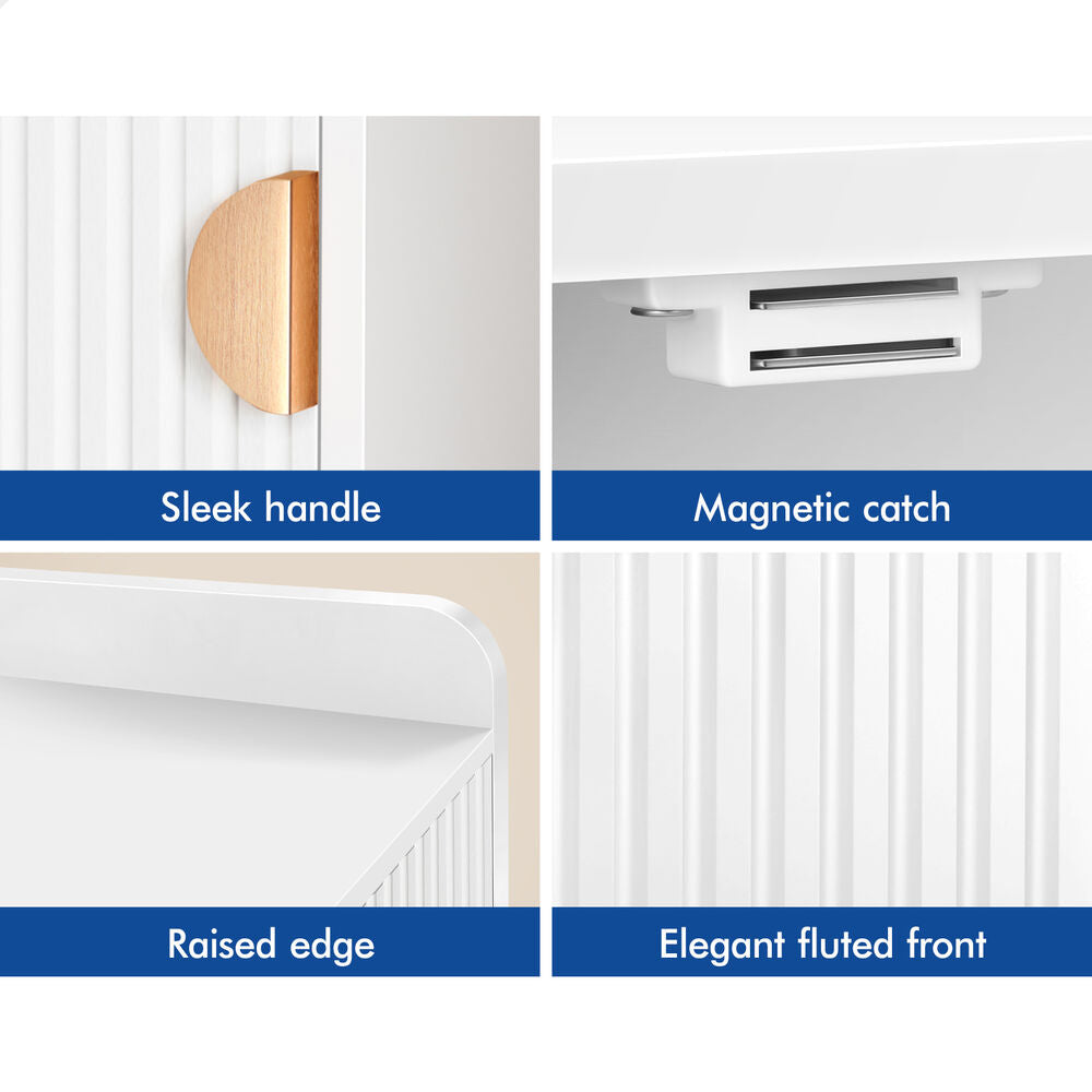 ALFORDSON 2x Bedside Table Cabinet Nightstand Side Storage White