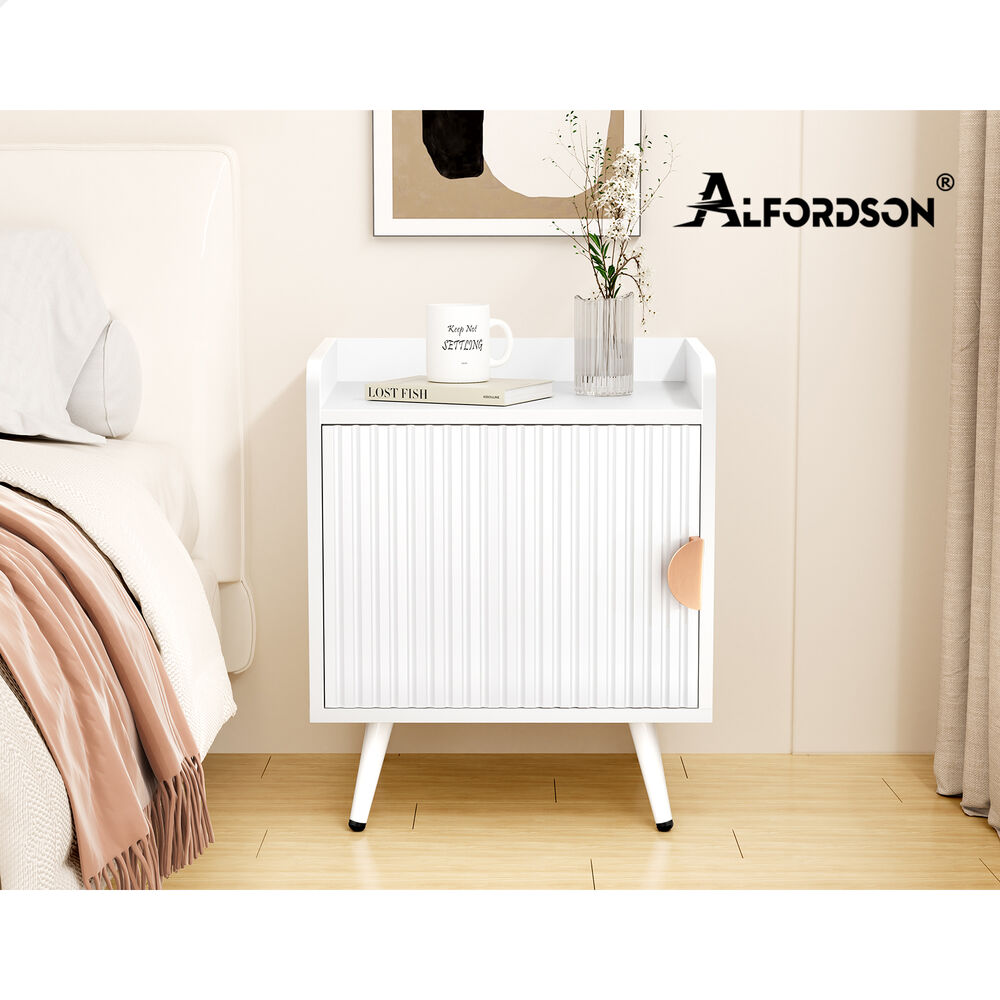 ALFORDSON 2x Bedside Table Cabinet Nightstand Side Storage White