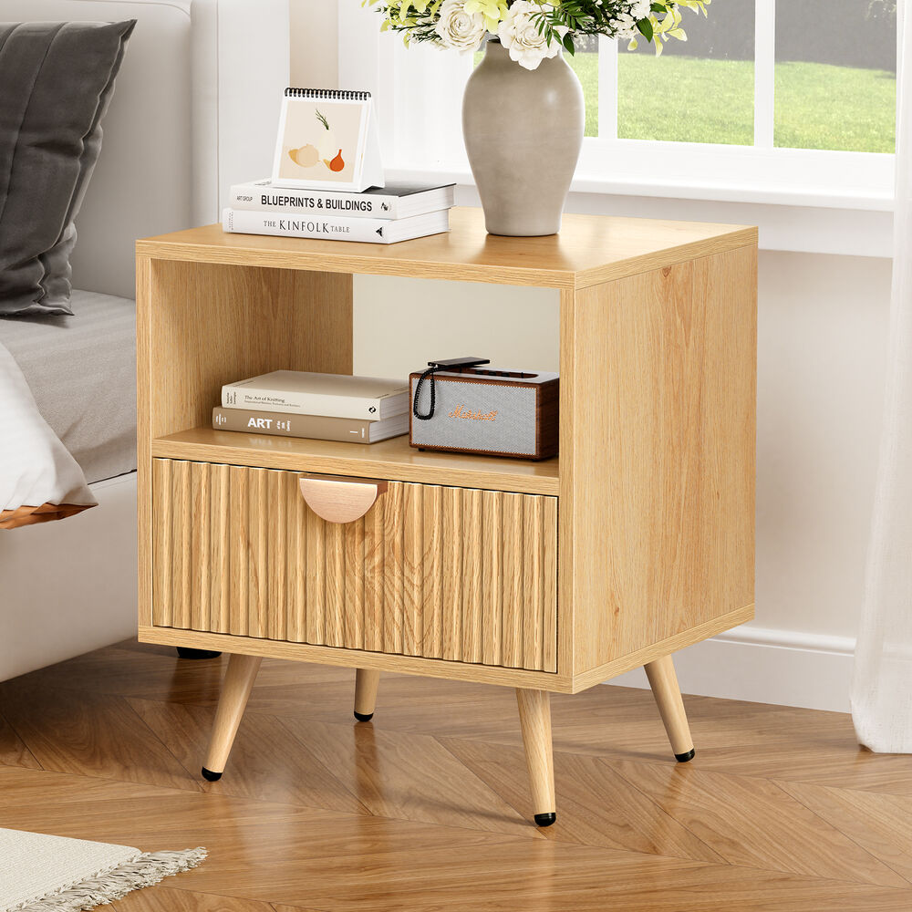 ALFORDSON Bedside Table 1 Drawer Side Storage Shelf Nightstand Wood