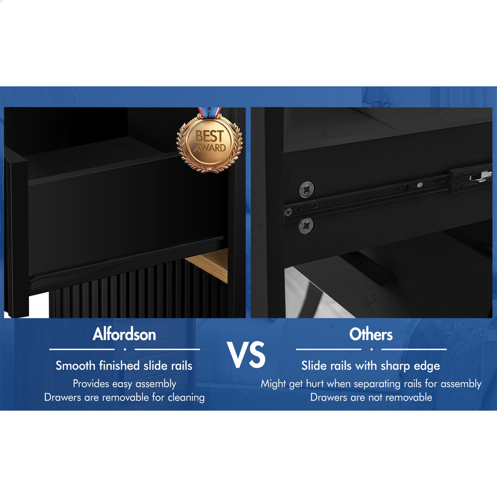 ALFORDSON Storage Cabinet Bathroom Buffet Sideboard Bedside Table Black