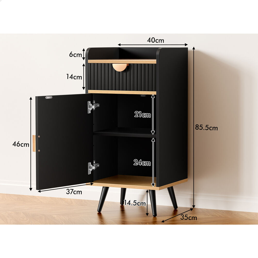ALFORDSON Storage Cabinet Bathroom Buffet Sideboard Bedside Table Black